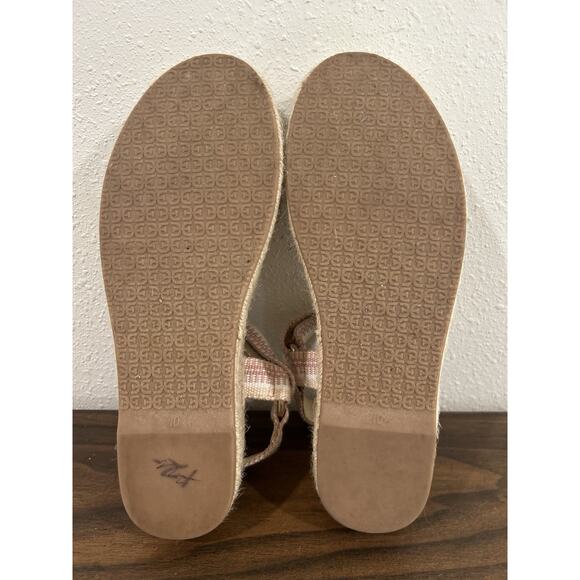 Sam Edelman Artica Platform Wedge Espadrilles Sandals Sz 10 Pink Beige Vacation - Picture 7 of 9